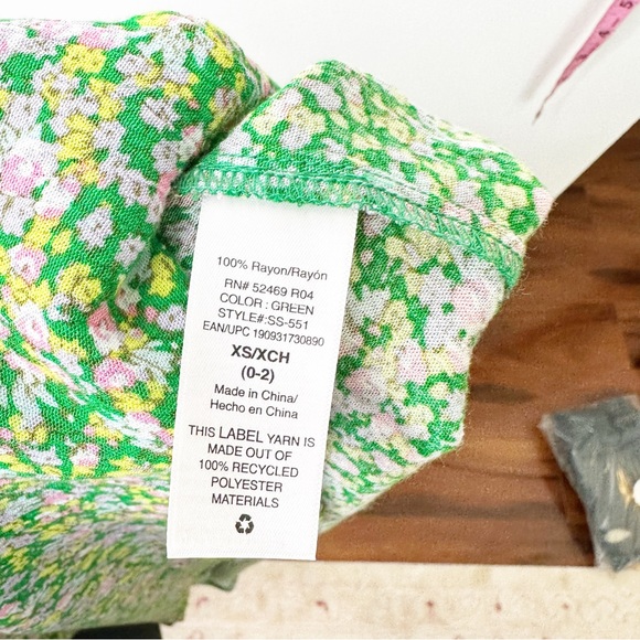 Scoop NYC Floral Smocked Waist Flowy Green Floral MIDI Skirt XS (0-2) - Picture 6 of 6